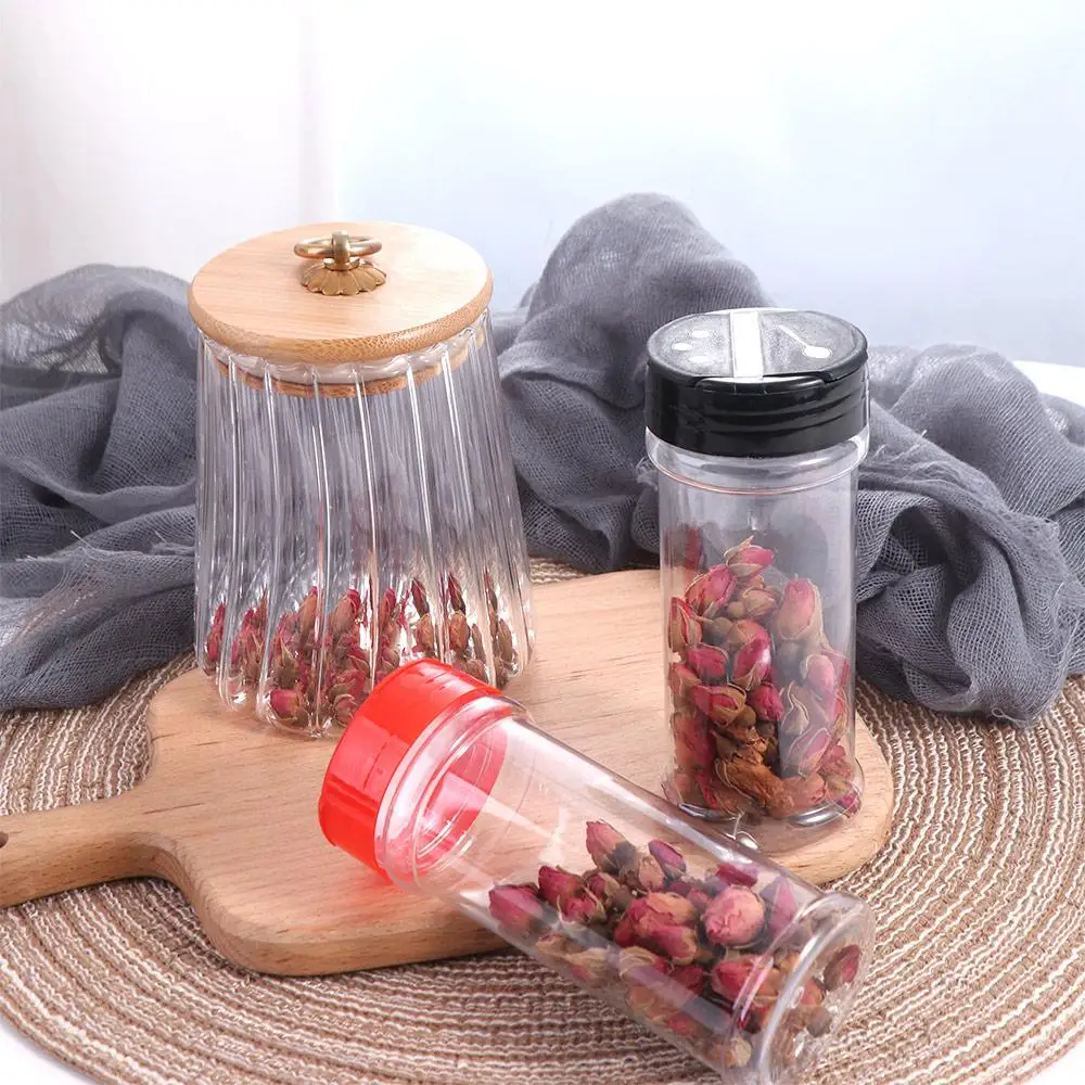 200ml Clear Plastic Spice Jar Plastic Transparent Seasoning Bottle Butterfly Cover Refill Spice Containers Cumin Powder