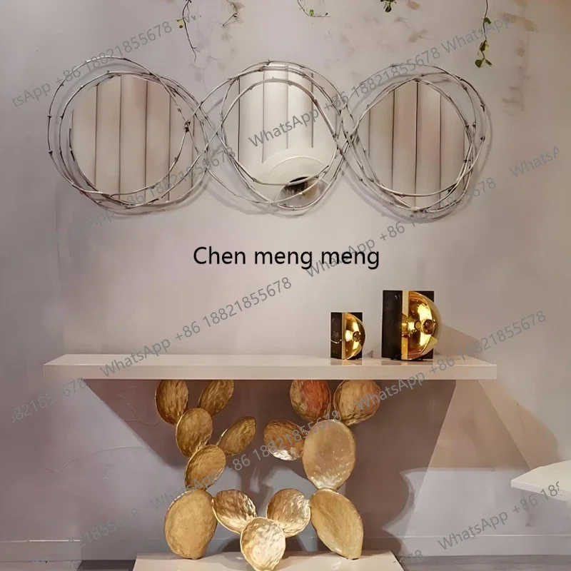 Dressing table wall hanging vintage dressing mirror entrance makeup dressing mirror desktop decoration can be retro living room
