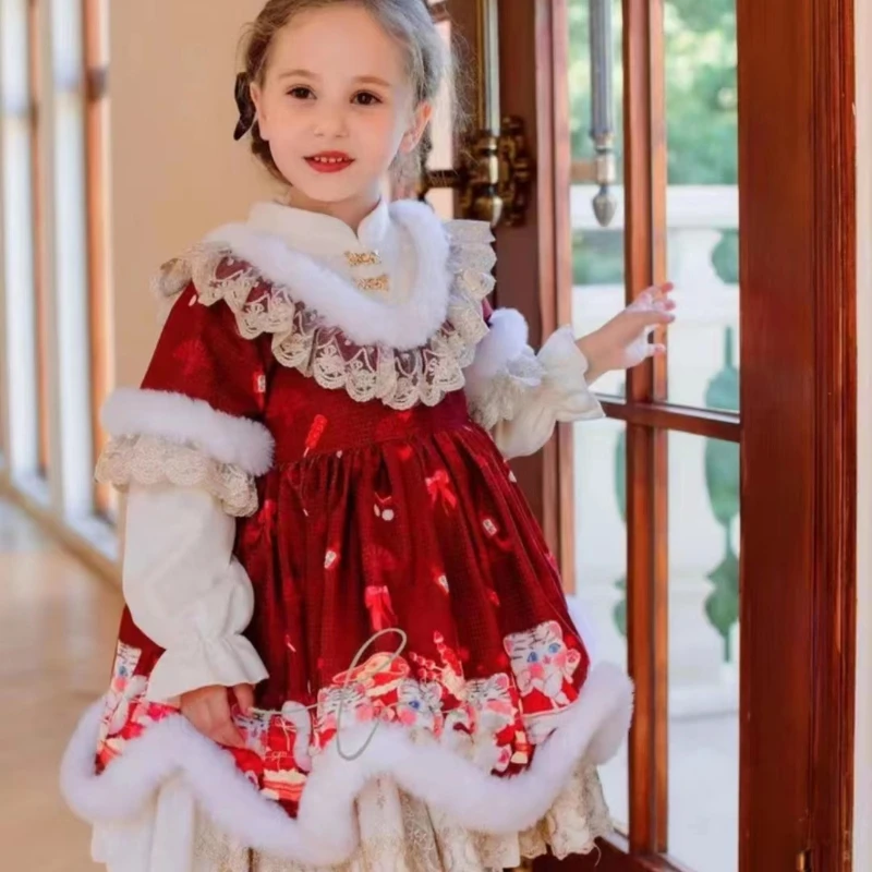 handmade-winter-new-girls-christmas-lolita-dress-flower-girl-dresses-children's-photography-christmas-costumes