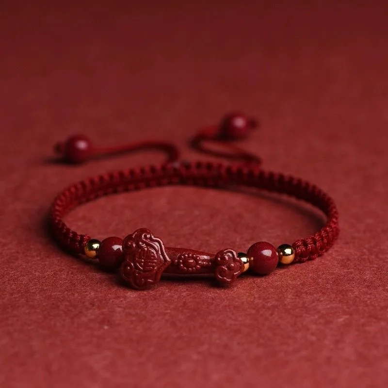 UMQ Cinnabar Ruyi Red Rope Men And Women Fidelity Purple Gold Sand Woven Bracelet Anklet Gift For Lovers In The Year Of Birth