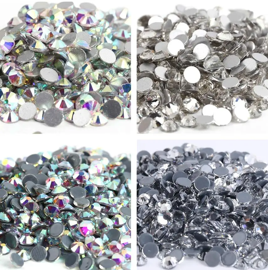 

SS3-SS40(1.3mm-8.4mm) AAA rhinestone crystal AB clear Non Hotfix flatback Rhinestones for Nails 3D nail art decoration gems