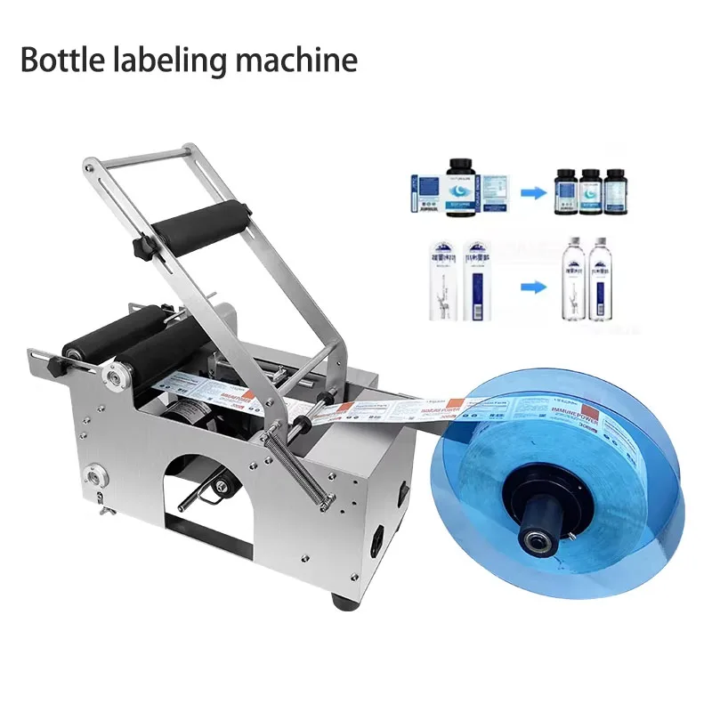 Semi Automatic Desktop Sticker Labeling Machine for Round Bottle Tube Can Spray Bottle  Labeling Equipment
