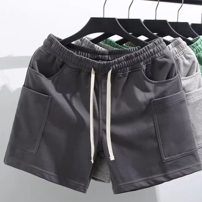 Plones Cortos Deportivos para Hombre con Múltiples Bolsillos, Cintura Elástica, para Correr, Entrenento Físico, Tres C...
