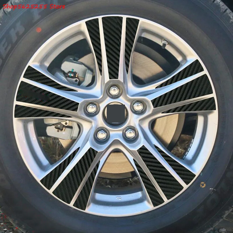 Wheel Hub Carbon Fiber Stickers For Toyota RAV4 2019 2020 2021 Accessories 17 18 inch Rim Auto Wheel Protective Film Car Styling