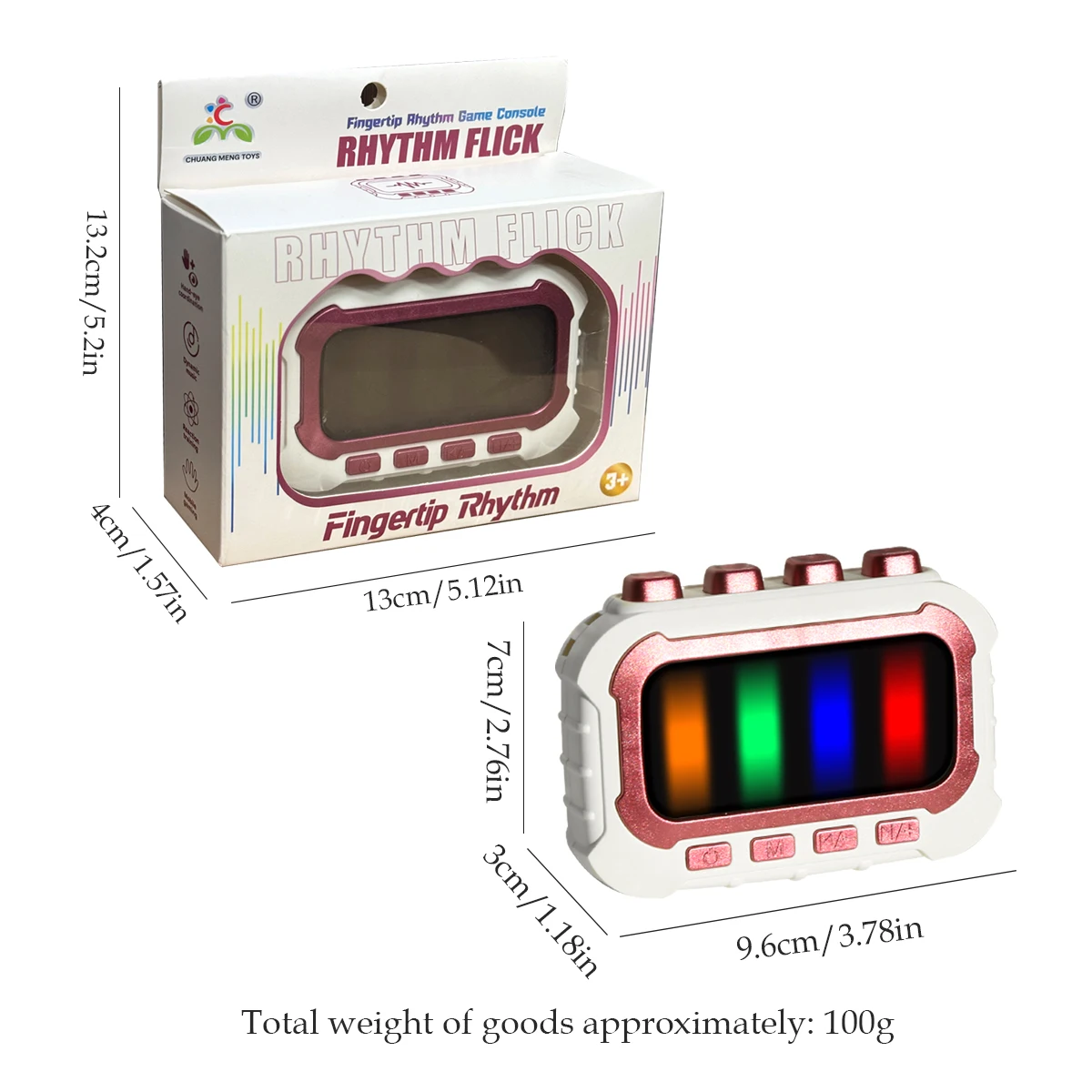 Rhythm Flick Toys for Kids, Finger Rhythm with Lights and Musics 4 Modes 20 Rhythm Tracks Play not include battery Gifts for kid