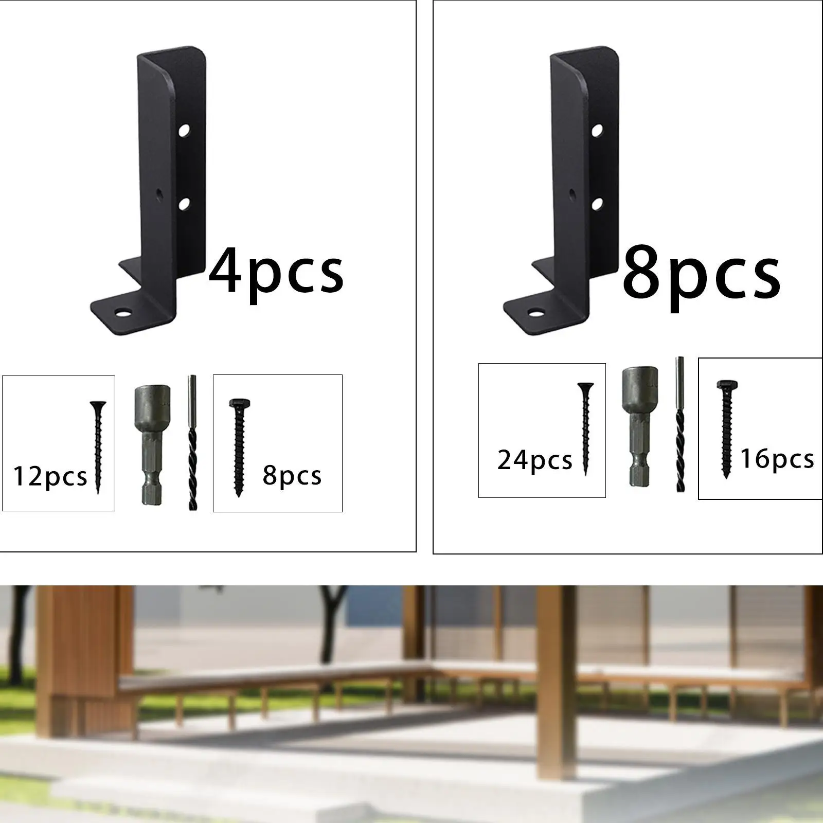 Deck Post Anchor Base Brackets Terrace Adjustable for 1.5x1.5 2x2 2x4 4x4 Post Backyard Deck Railing Wood Fence Mailbox Post