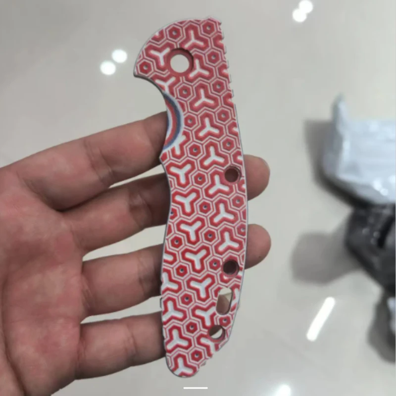 1 Piece G10 Knife Handle Material Patch (Red-White-Blue Arrow Pattern) - Portable Emergency Handle for Hinderer XM-18 Knives