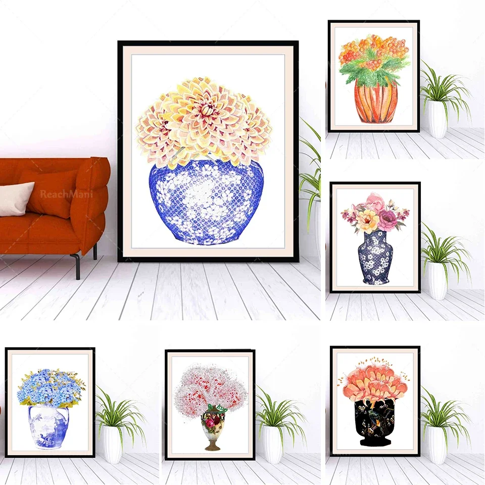 

Giclee Printed Chinese Vase Flower Poster