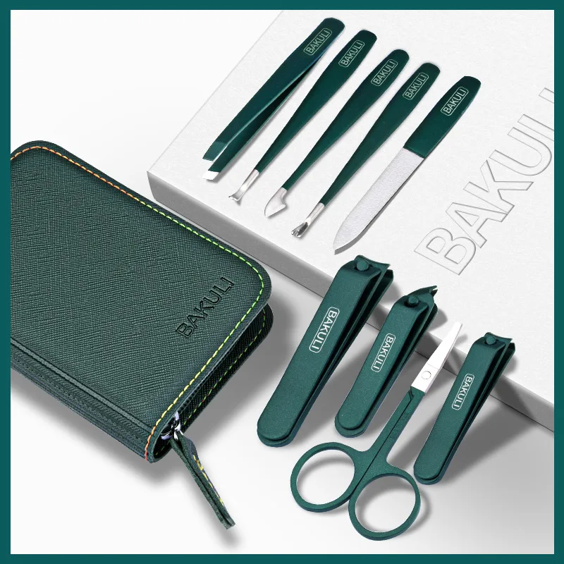 

9Pcs Oblique Nail Clipper Manicure Set Stainless Steel Professional Curved Edge Nail Cutter Tools with Travel Case Pedicure Kit