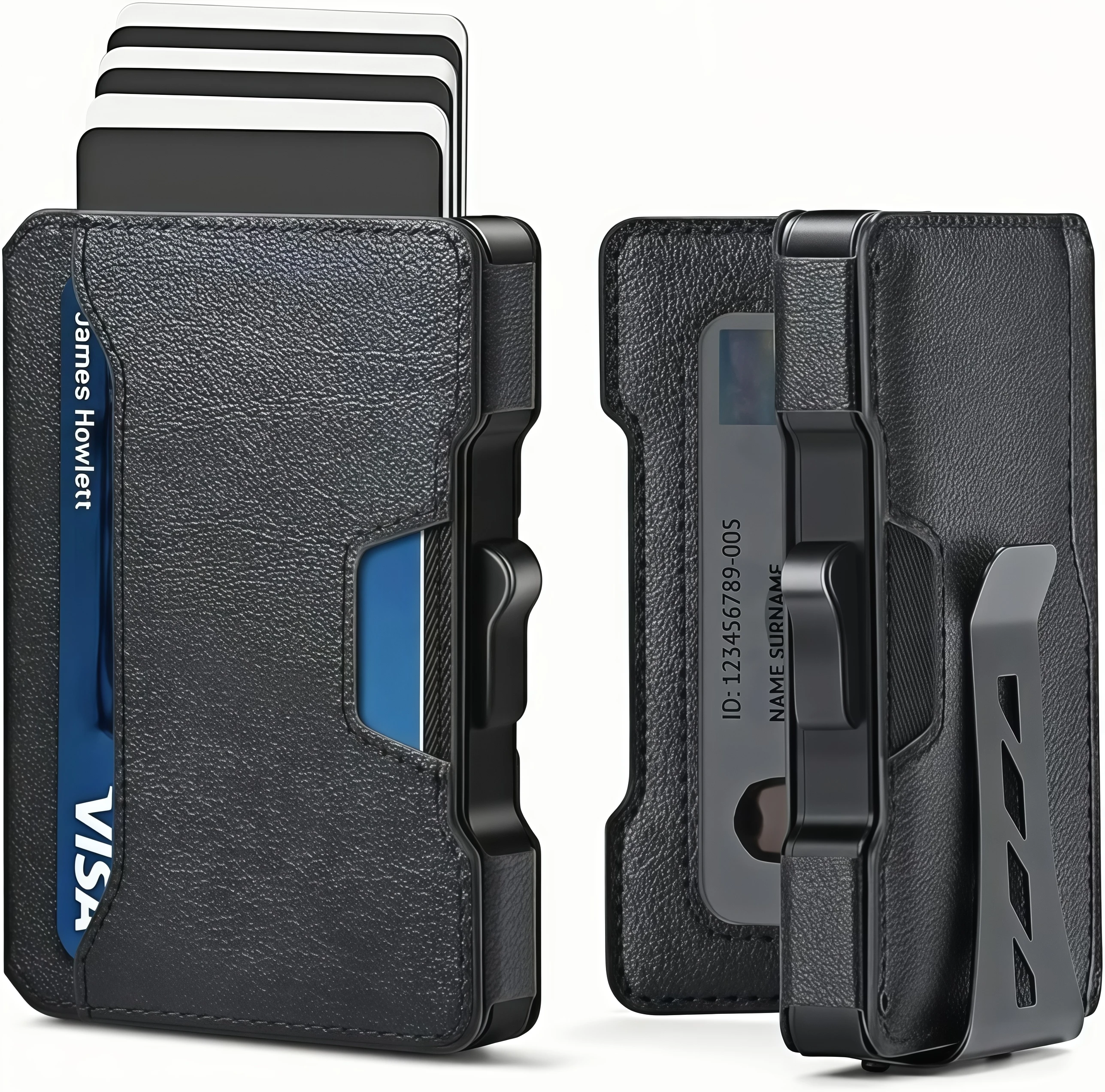 EDC Pop-Up Foldable Wallet: Compact Portable Money Holder with Quick-Access ID Window