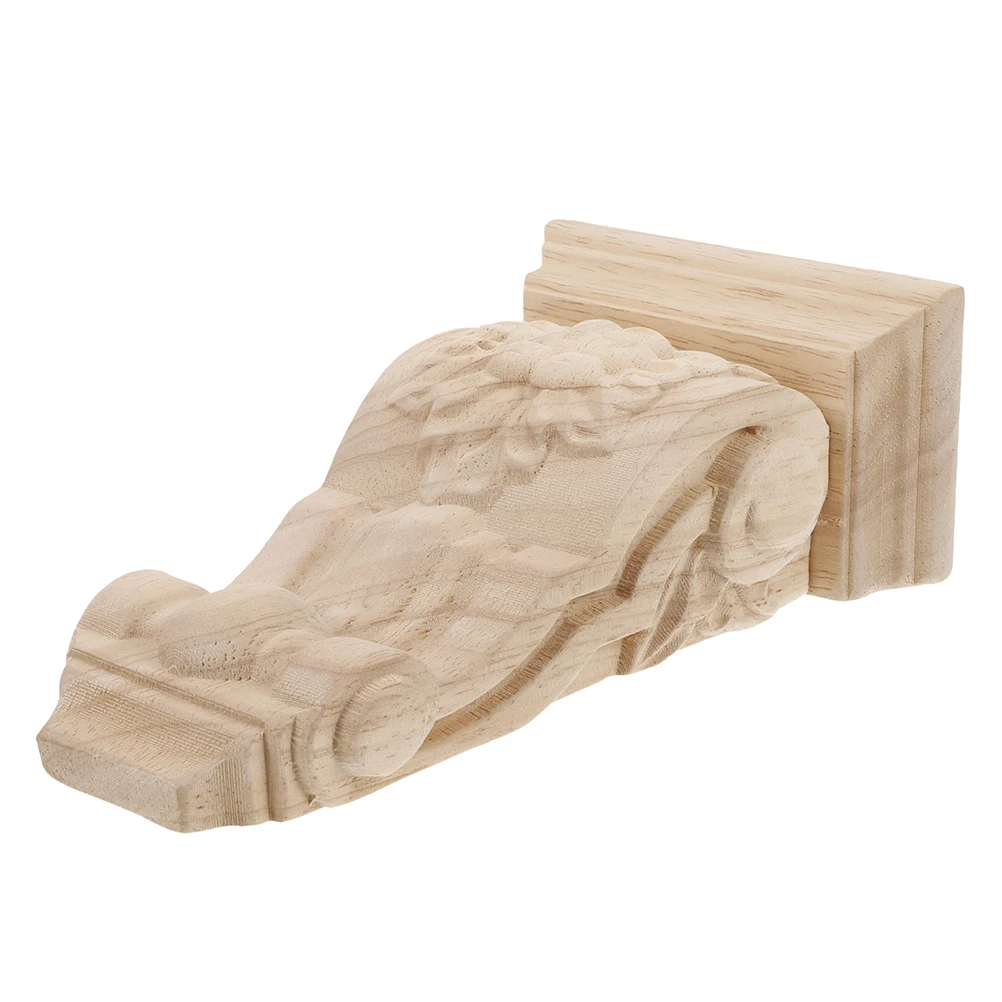 

Wooden Carved Corbels Solid Wood European Style Decorative Horn Flower Home Wall Rustic Wooden Corbels Decor Hardware
