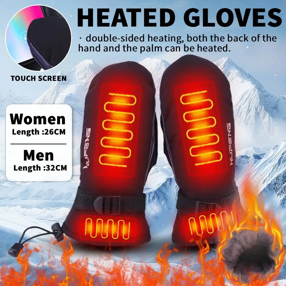 

2024NEW Winter Heated Gloves Motorcycle Waterproof Gloves Heated Moto Heating Hand Warmer Thermal Heated Outdoors Cycling Gloves