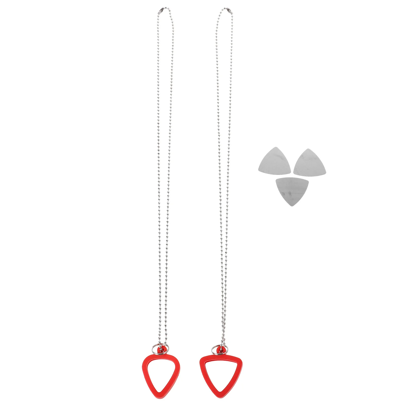 

Guitar Pick Necklace Red Metal Bass Clip Couple Lanyard for Pipeline Adapter Sensor Water Pipes Equipment Accessory Set