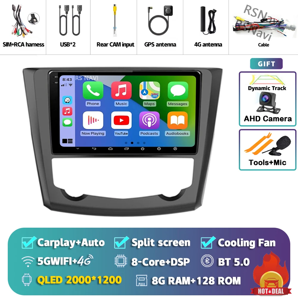 Android 15 Carplay Auto Radio Multimedia Speler Voor Renault Kadjar 2015 2016 2017 2018 2019 2din Autoradio Stereo Head Unit
