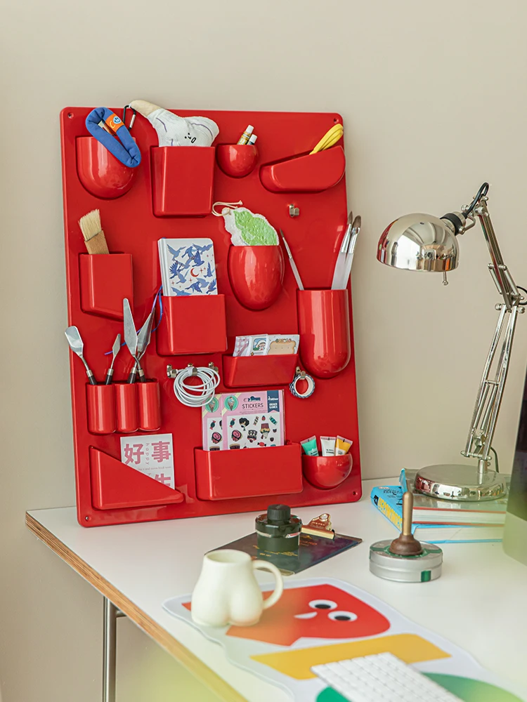 Organizer with Adjustable Shelves Large Wall-mounted Storage Rack with Hooks for Office, Kitchen and Workshop Children's Room