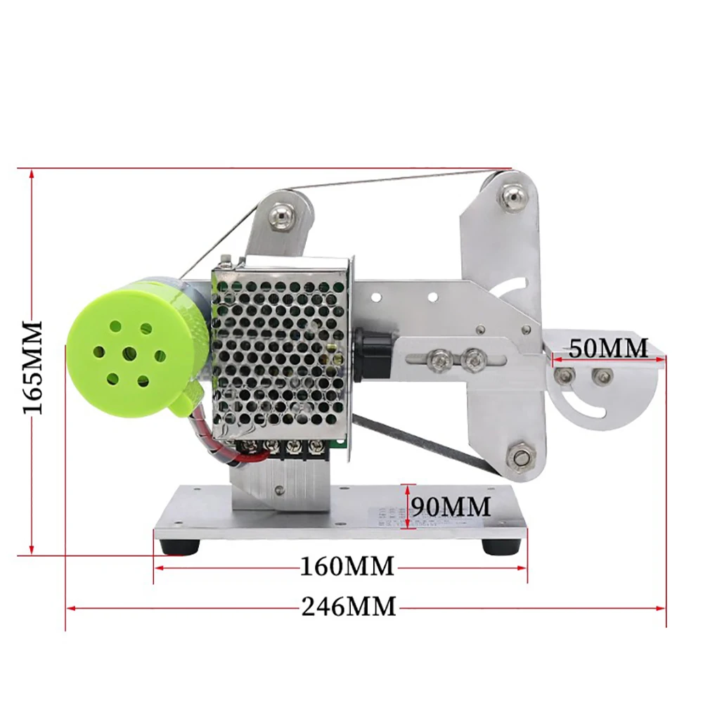 533x30MM Belt Grinder Machine Mini Fixed Angle Knife Sharpener Belt Sander Polisher Polishing Machine with 360W Power Adapter