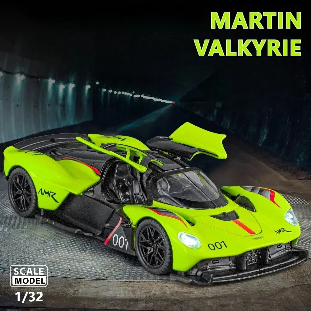 

1:32 Martin Valkyrie Racing Car Alloy Car Diecast Model Sound Light Toy Model Display Ornaments Children's Toy Gift