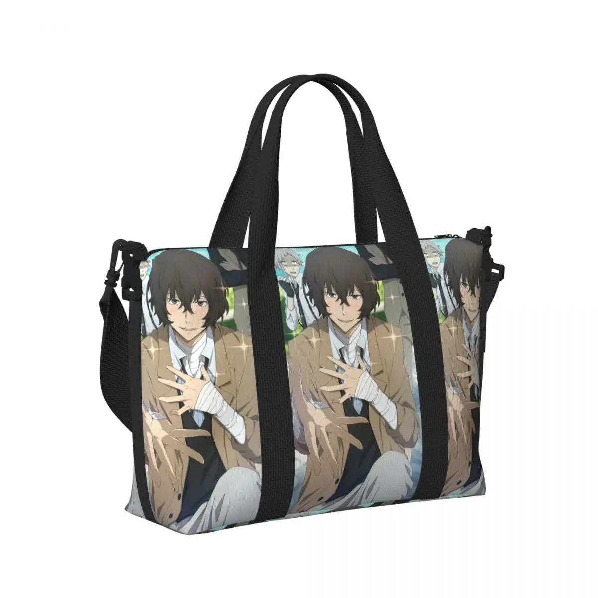 

Anime Bungou Stray Dogs Beach Travel Bag Large Capacity Tote Bags for Gym Yoga Women Shopping Duffle Shoulder Bag