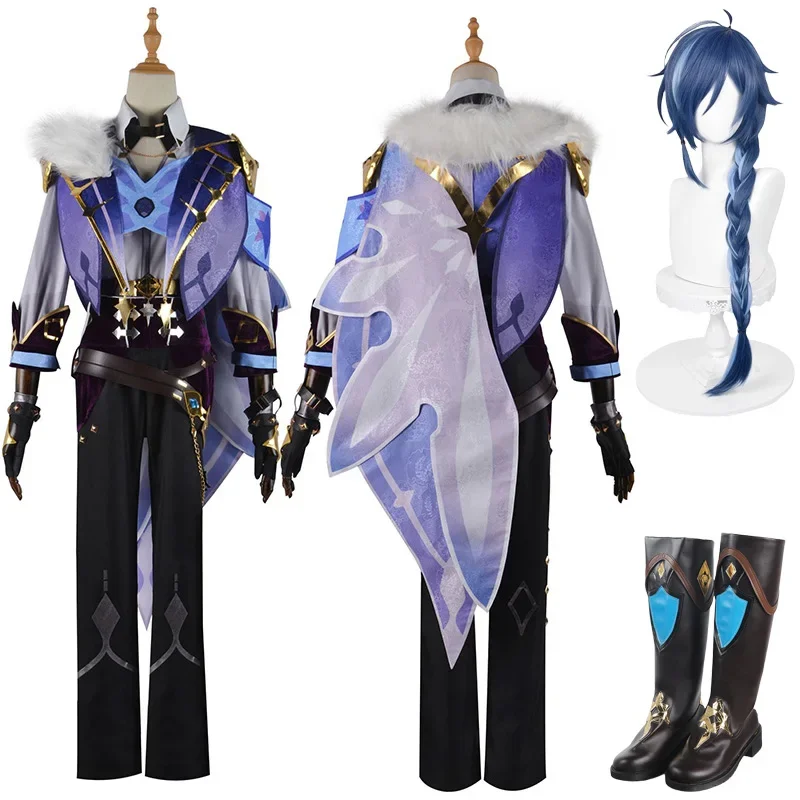 

CosplayKaeya Genshin Cosplay Costume Men Women Role Play Uniform Anime Party Outfit Kaeya Wig Shoes Accessory Prop Game Suit