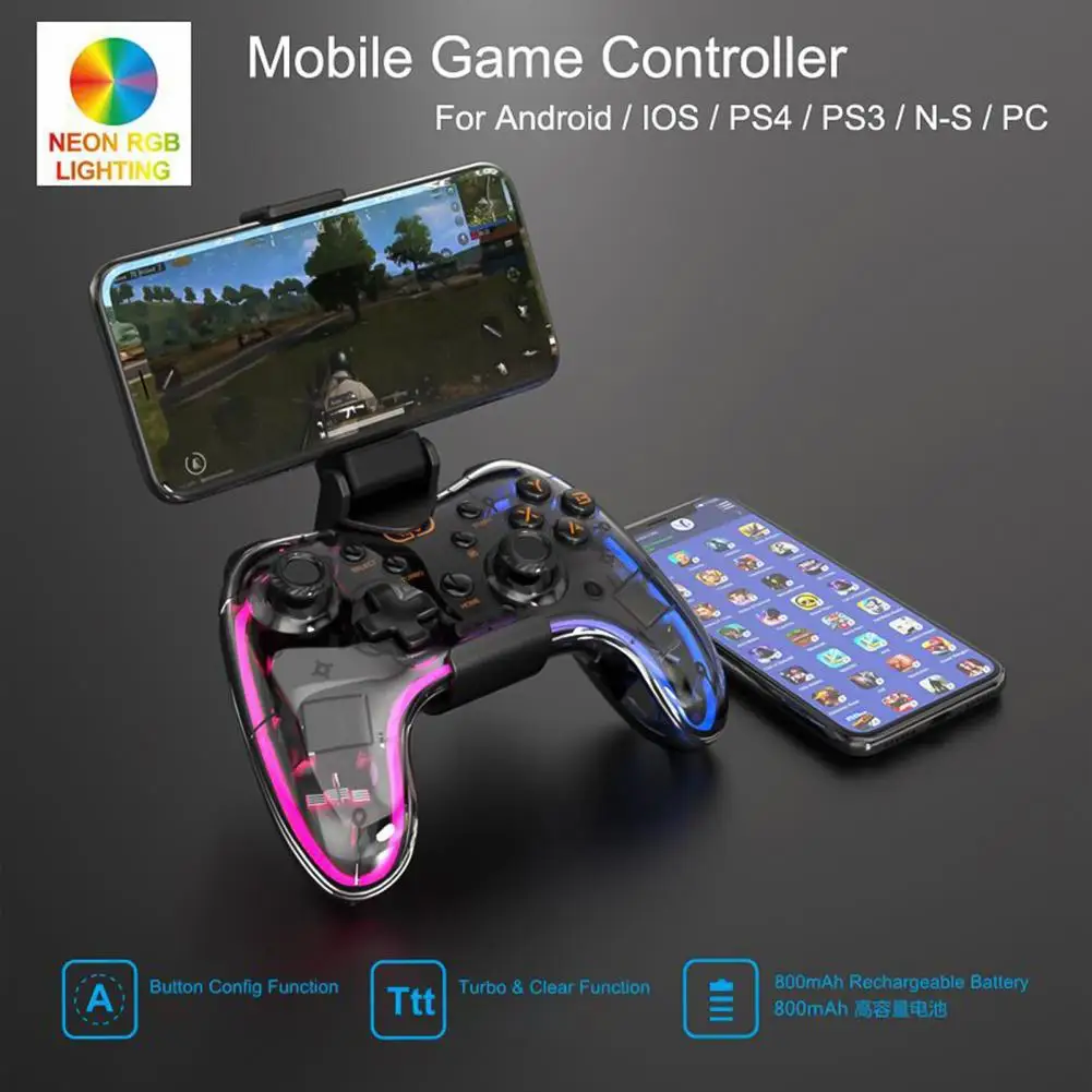 

Gamepad Portable Six-axis Somatosensory Dazzling Wireless RGB Light-emitting Game Handle