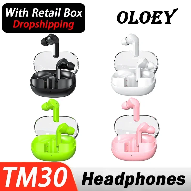 TM30 Bluetooth Earphones Wireless Headset Smart Headphones Mini Earbuds HiFi Microphones Gaming Sport Suit Bluetooth Watch Phone