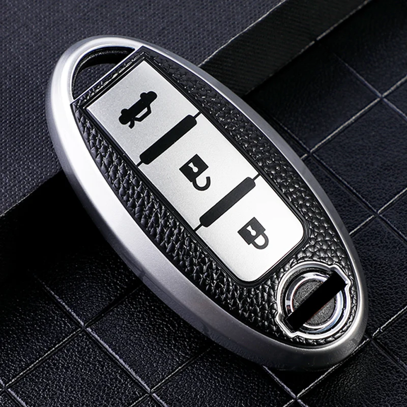 TPU Leather Car Key Case Cover for Nissan Leaf Micra Qashqai J11 J10 X Trail T32 Versa Note Patrol Key Fob Cover Accessories