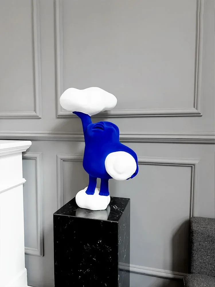 Home Decor Abstract Art Statue Luxury Living Room Decoration Figure Flocking Resin Sculpture Modern Decoration Home Accessories