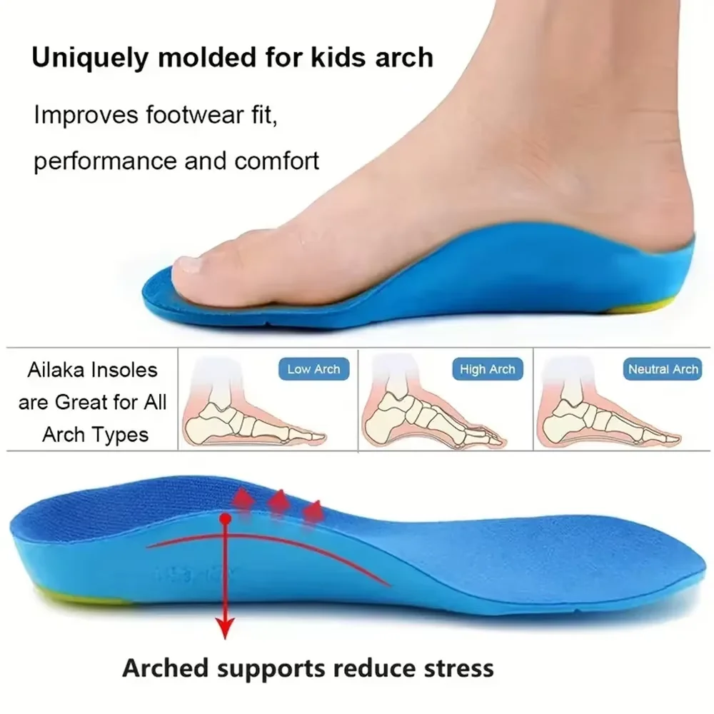 Children Insoles Kids Orthopedic Flatfoot Arch Pads Soft Arch Support Pads For Kid Boys' Walking Shoes Toddler Sneakers