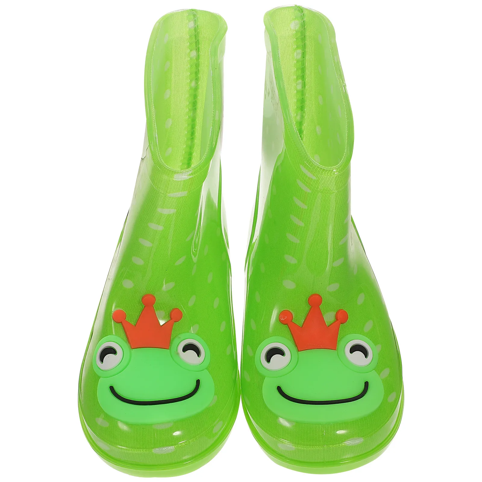 Kids Cartoon Rain Boots Waterproof PVC Rain Shoes for Boys Girls Thickened Sole Anti-Skid Wear Resistant Green Size 28 Head
