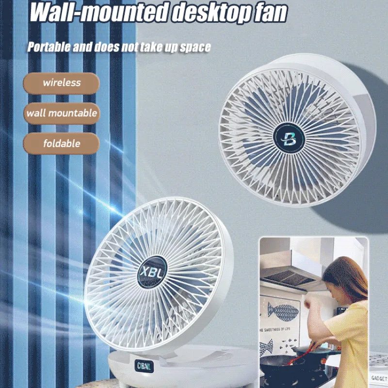 Portable Mini Desk Fan Electric Telescopic Fan Multi-Function Fan Stand USB Rechargeable Fan for Home Office Air Conditioner