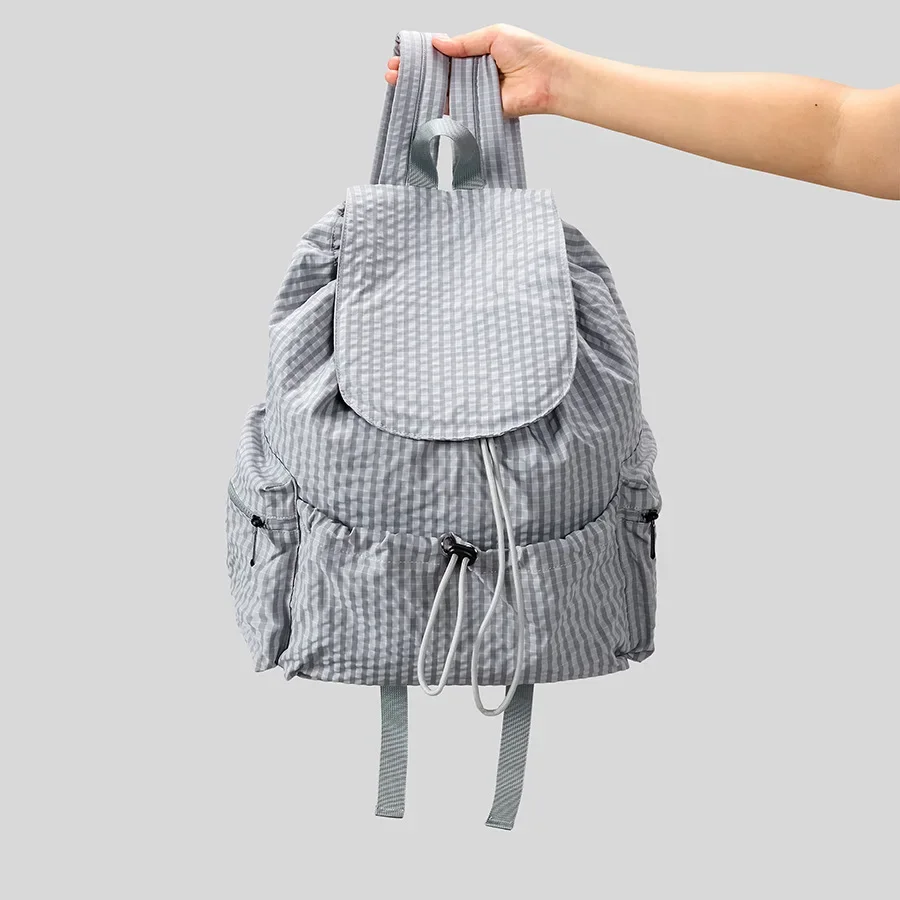 

Casual Striped Backpacks for Women Multiple Pockets Nylon School Backpack for Girls Large Capacity Travel Bags 2025