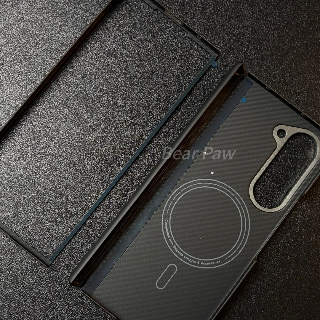 Central Hinge Magnetic Case for GalaxyZ Fold 6 Carbon Fiber Case for Magsafe Case for Samsung Galaxy Z Fold 6 Aramid Fiber Case