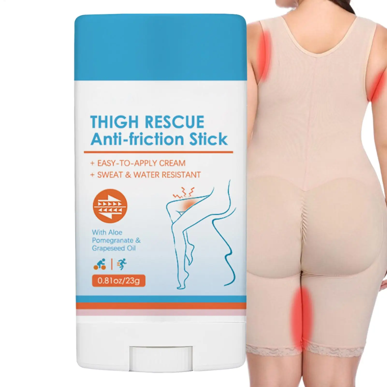 Anti Chafing Stick Waterproof Thigh Anti-friction Cream Long-lasting Portable Gel Lotion Cream for Hiking Running Beach Vacation