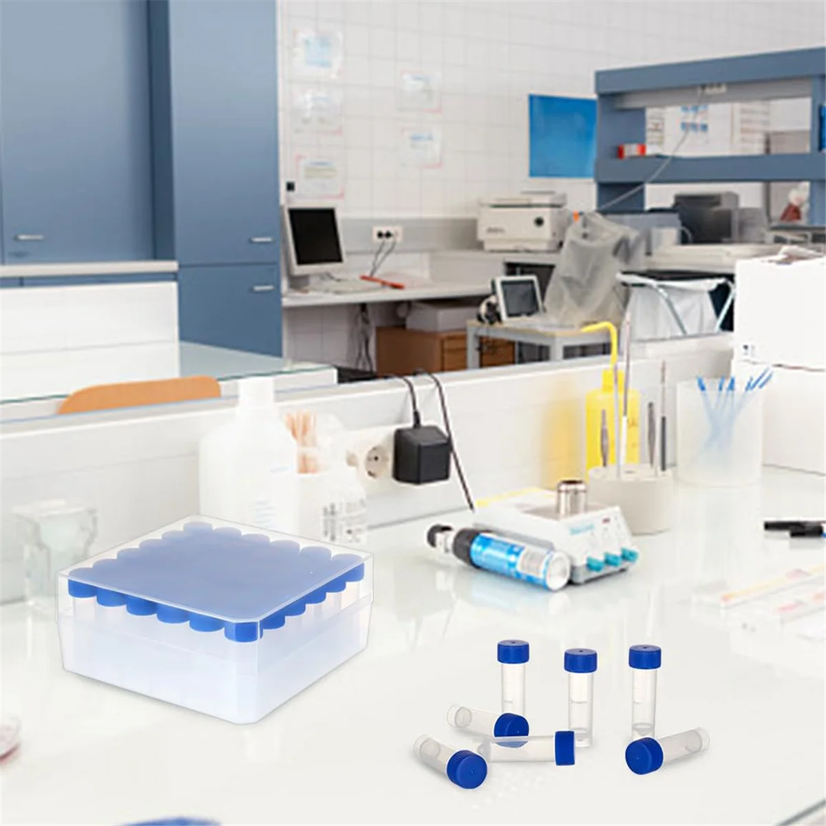 36Pcs 5Ml Cryo Tubes fiale di plastica con tappi a vite piccole provette per campioni provette con scatola di immagazzinaggio per forniture di laboratorio