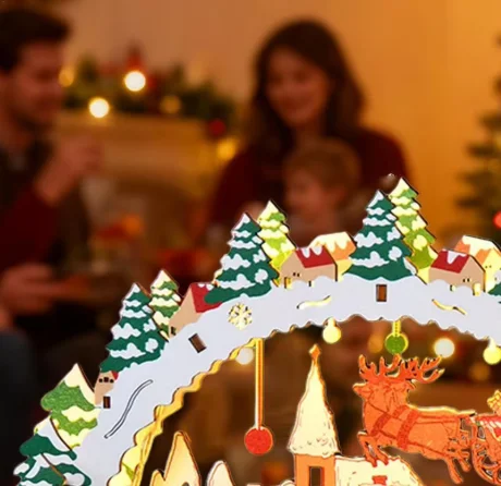 

DIY Christmas Village Wood Lighted Tabletop Decor Table Decor Holiday House for Home Decorators Party Planners Event Organizers