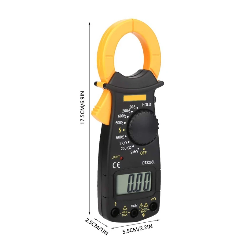 Voldigital LCD penjepit Multimeter Voltmeter Ammeter AC/DC detektor tegangan