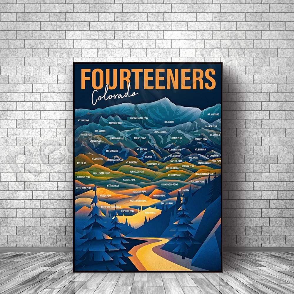 Foteeners Colorado Poster, Knowledge Poster Decorative Canvas Print Landscape Poster