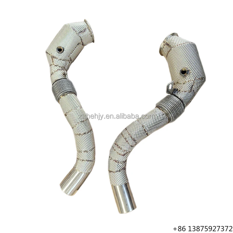 

Высокопроизводительный коллектор из нержавеющей стали SS304 для X5M F85 X6M F86 4.4T, даунпайп с высокой пропускной способностью и катализатором, выхлопная система