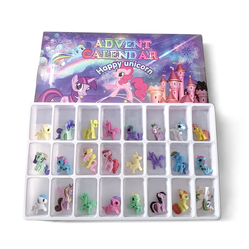 24 Pz/scatola Il Mio Piccolo Pony Calendario Dell\'Avvento Conto Alla Rovescia Anime Figure Confezione Regalo Pokemon Pony PVC Modello Bambole Per