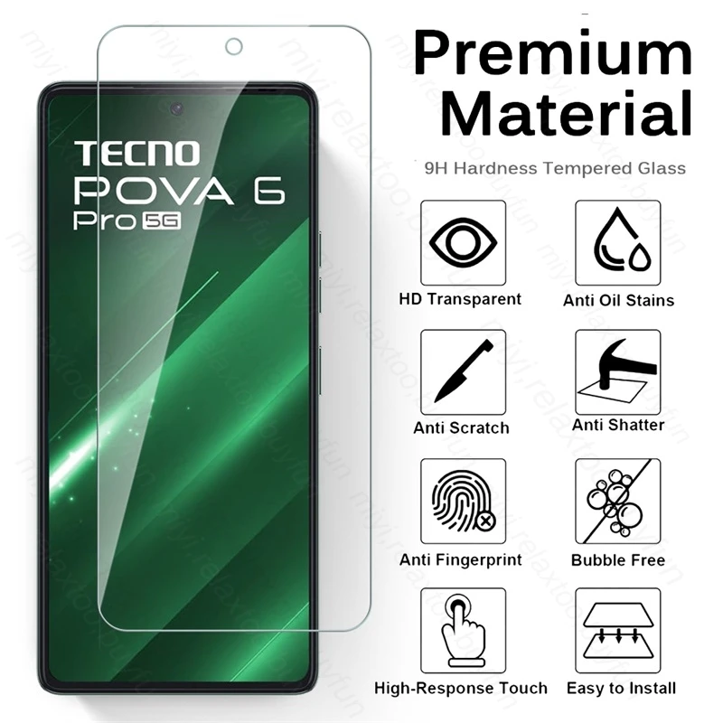 4In1 Protective Glass For Tecno Pova 6 Pro 5G Pova6Pro Pova6 Pro 6Pro Pro6 2024 LI9 6.78