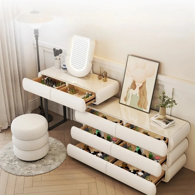 modern minimalist style bedroom advanced light luxury table vanity makeup desk bedroom furniture Solid wood dresser chest makeup