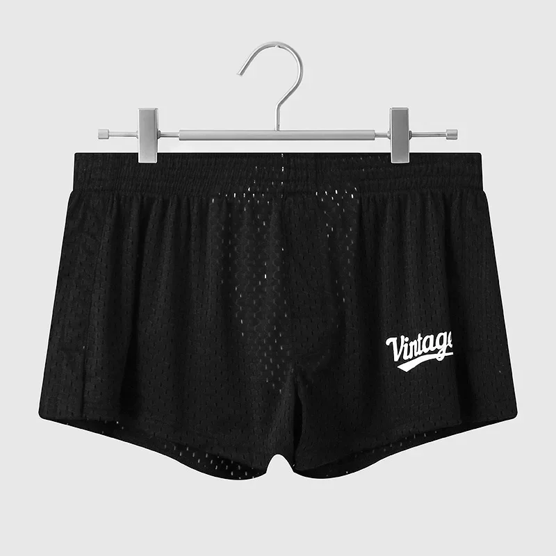 Men Knickers Ice Silk Underwear Summer Mesh Underpants Breathable Ultra-Thin Trunks Quick Drying Bulge Pouch Boxer Shorts