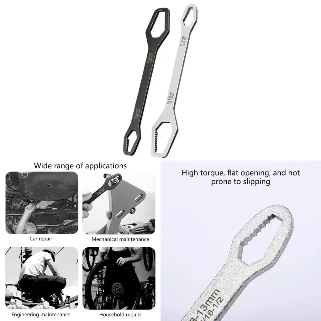  2Pcs Multifunctional Wrenches 8-24Mm Universal Wrenches Tightening Adjustable