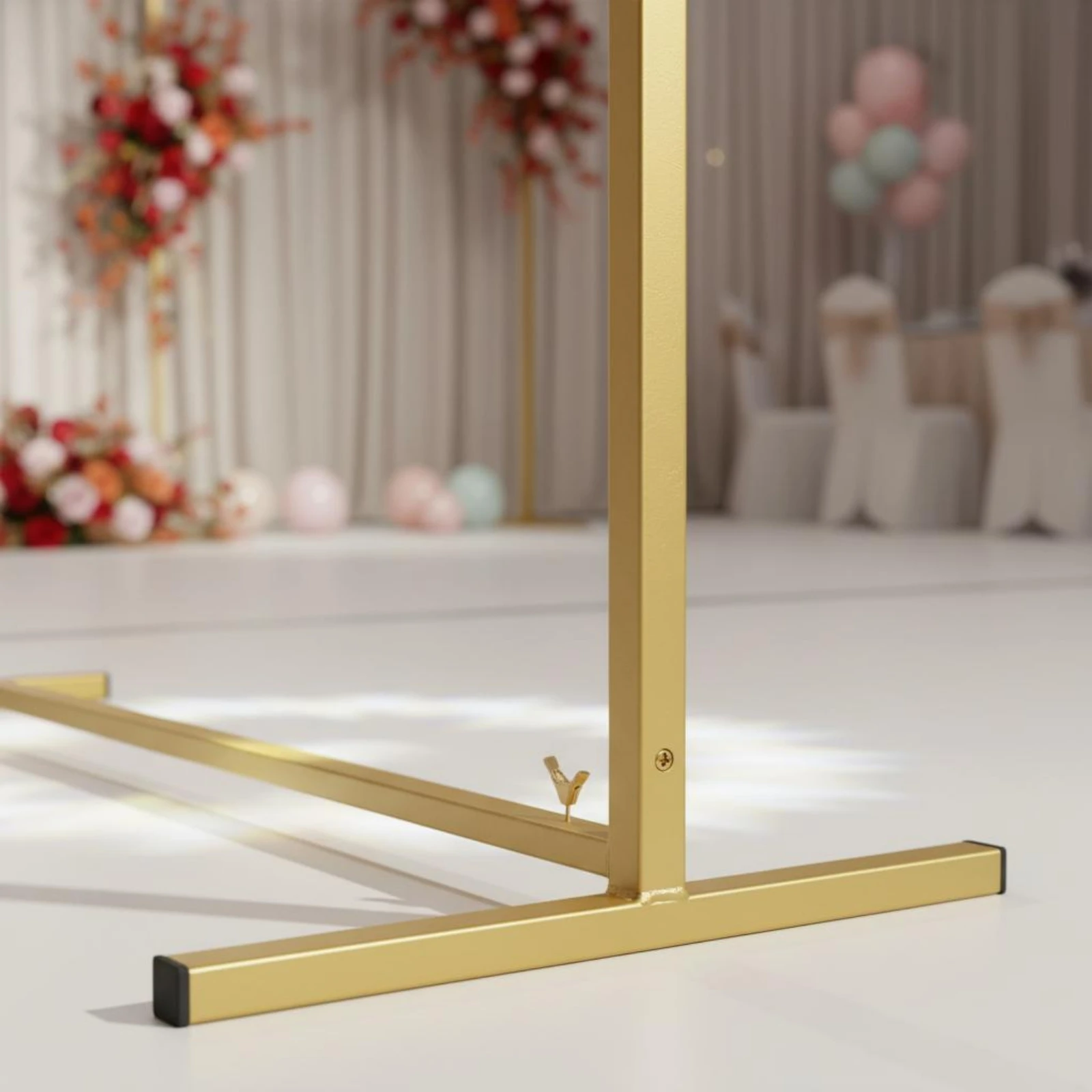 Wedding Support - ซุ้มโค้งสีทองแบบตั้งพื้น ซุ้มโค้งทองสำหรับตกแต่งงานอีเว้นท์ พกพาสะดวก สำหรับจัดดอกไม้ในงานปาร์ตี้