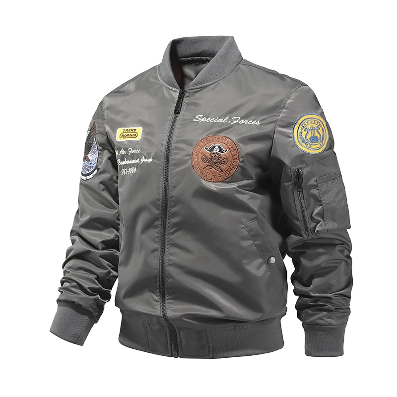 pring and Autumn US Air Force MA1 Pilot jacket Men\'s fashionable baseball jacket Handsome motorcycle oversized work jacket