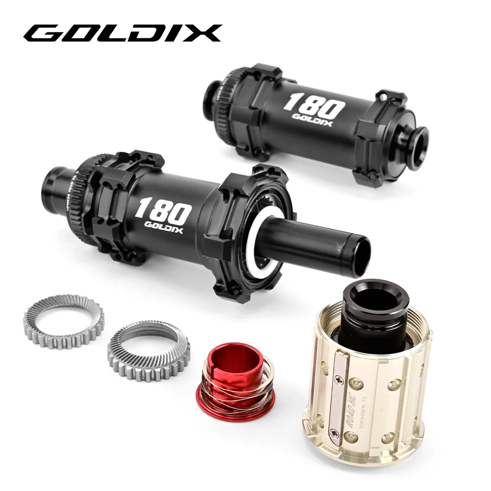 GOLDIX R180 Road Gravel Bike Hub Center Lock Disc Brake Straight Pull Spokes 60T Ratchet 20/24H Thru Axle for HG XDR Freewheel view 2