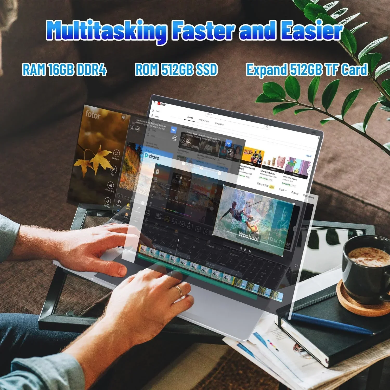 كمبيوتر محمول ويندوز Intel N5095 CPU 15.6 بوصة FHD IPS شاشة 16GB DDR4 512G SSD 38000mWh بطارية ويندوز 11 دفتر 1080P الكمبيوتر #2