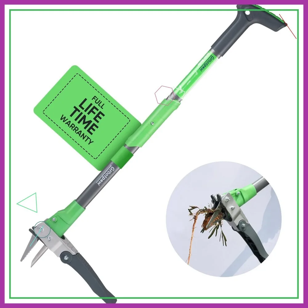 Heavy Duty Weed Puller Tool with 40&quot; Handle, 3 Claws &amp; Foot Pedal, Remove Weeds Without Bending or Kneeling