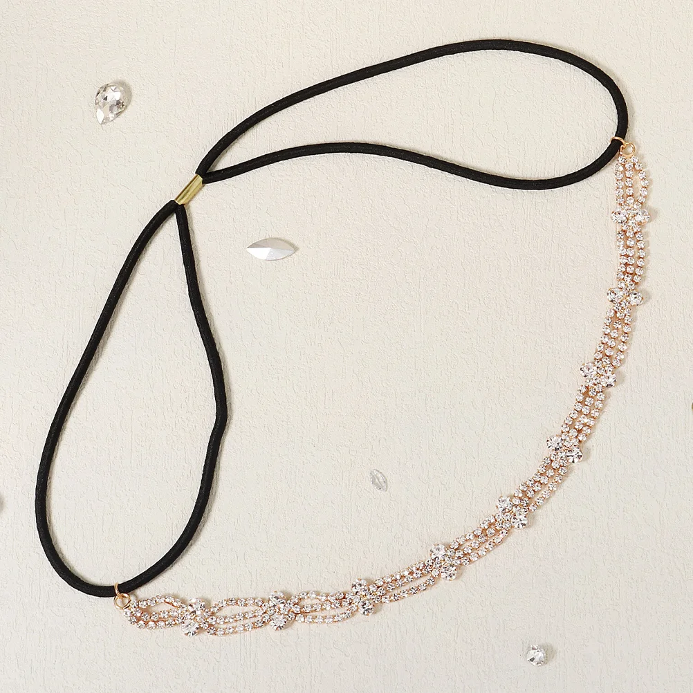 10PCS Rhinestone Fashionable Accessory Stretch Headpiece Premium Rhinestones Elegant Elastic Headband for Women Girls Wedding