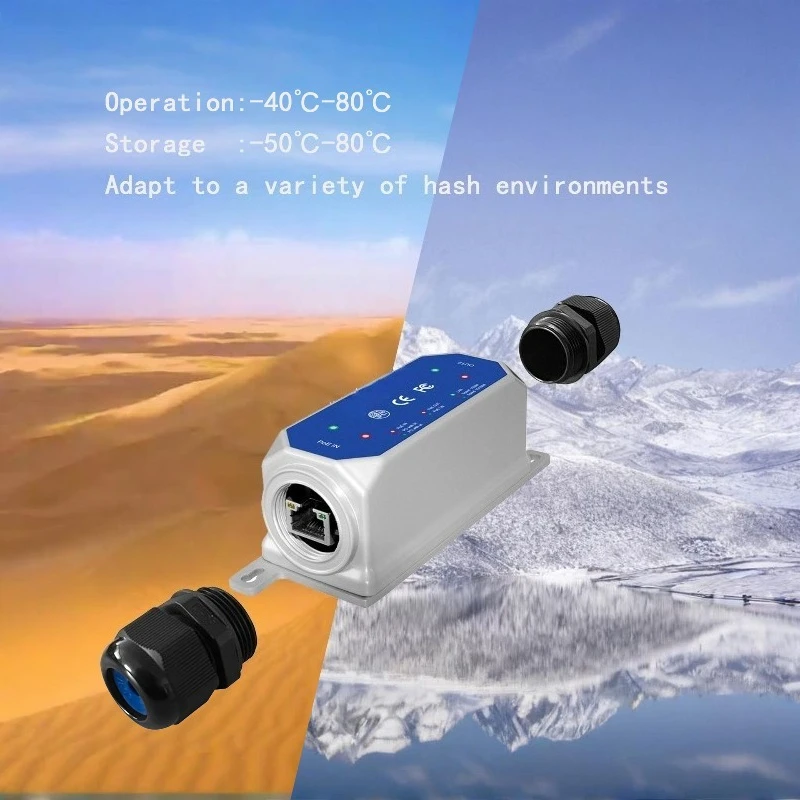 2.5G/10G PoE Surge Protector 5KV/10KV Outdoor Waterproof RJ45 Ethernet Lightning Arrester SPD
